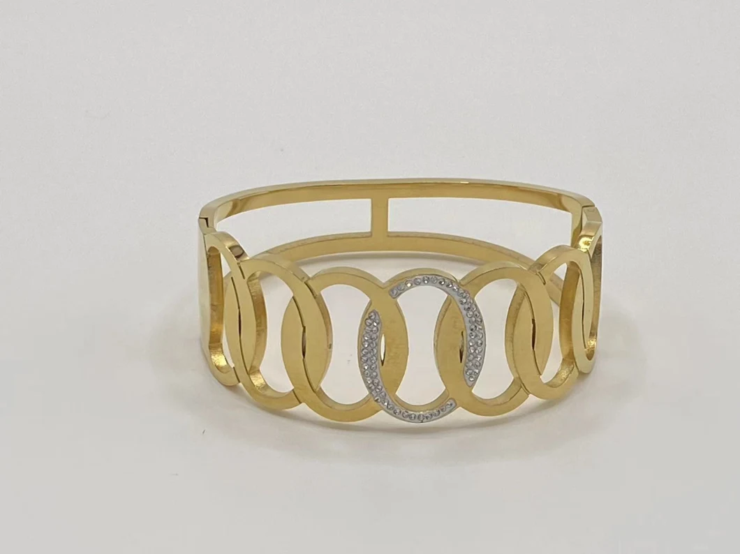 OEM Jewellery Bangles Roman Numeral Bracelet Gold Stainless Steel Bracelet