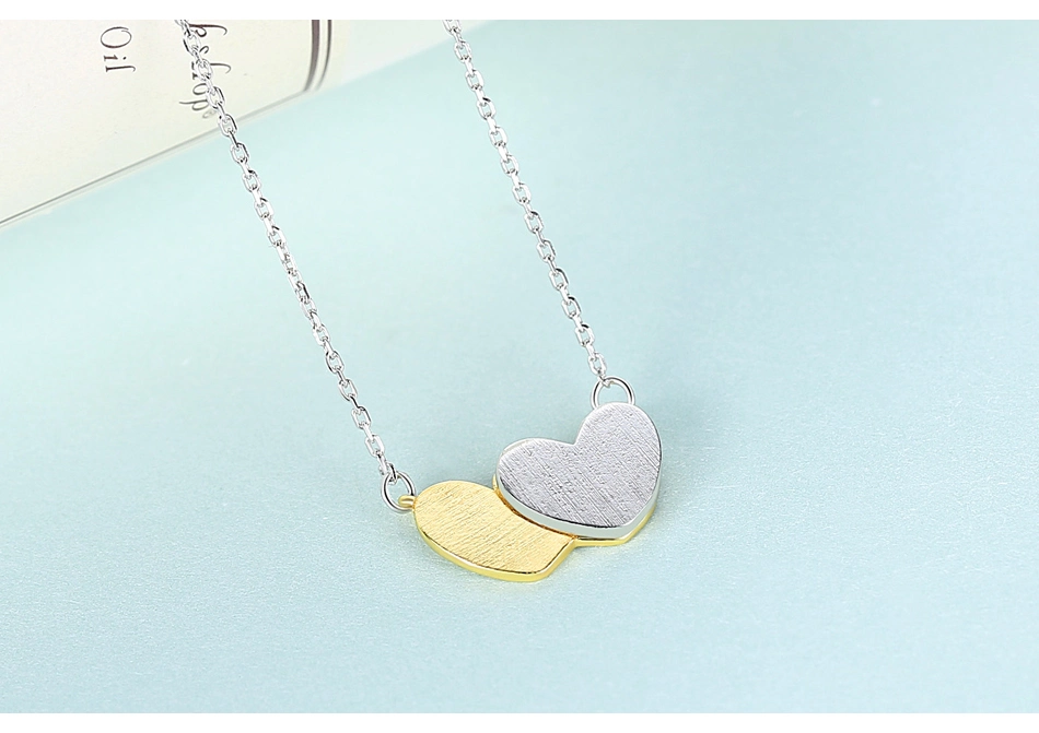 Drop Necklace with Chain and Charm Heart-to-Heart for Women