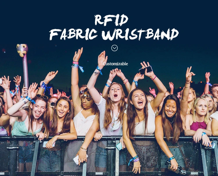 Event Music Festival 13.56MHz Passive Woven Fabric RFID NFC Wristband Bracelet