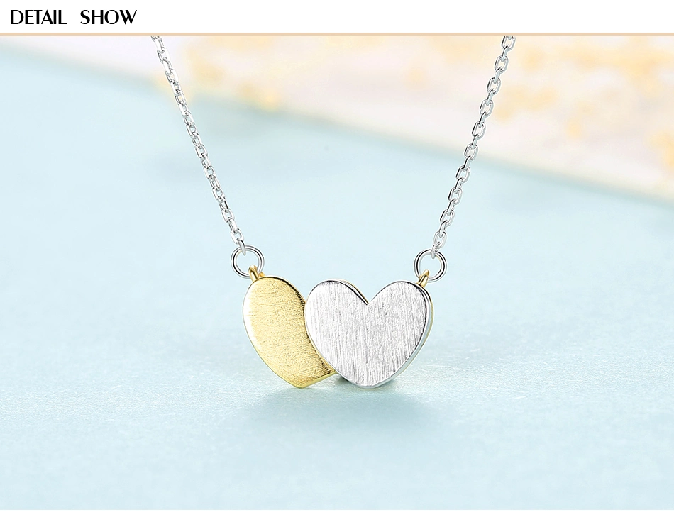 Drop Necklace with Chain and Charm Heart-to-Heart for Women