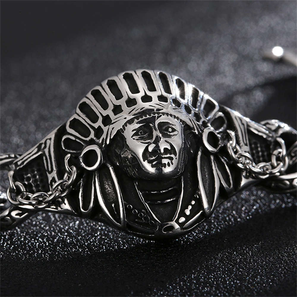 Best Selling Tribal Chief Bracelet Joya Brazalete Acero Vintage 316L Stainless Steel Jewelry for Men