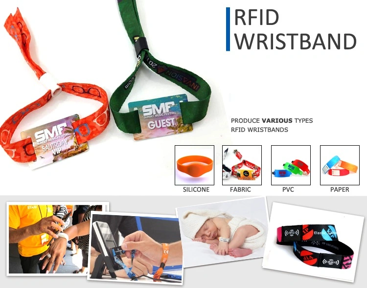 Event Music Festival 13.56MHz Passive Woven Fabric RFID NFC Wristband Bracelet