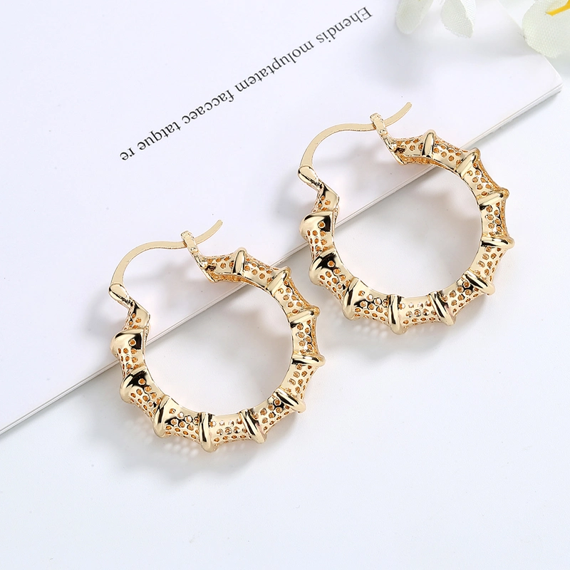 Women Popular 14K 18K Gold Plated Jewellry Copper Alloy Big Size Hoop Earring