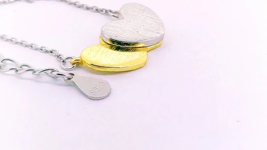 Collana a catena a goccia con ciondolo da cuore a cuore da donna