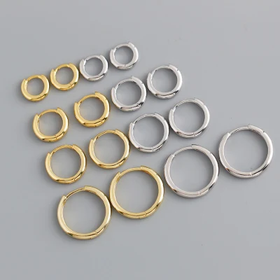 Orecchini a cerchio in argento sterling 925, orecchini a cerchio rotondi più spessi, orecchini semplici